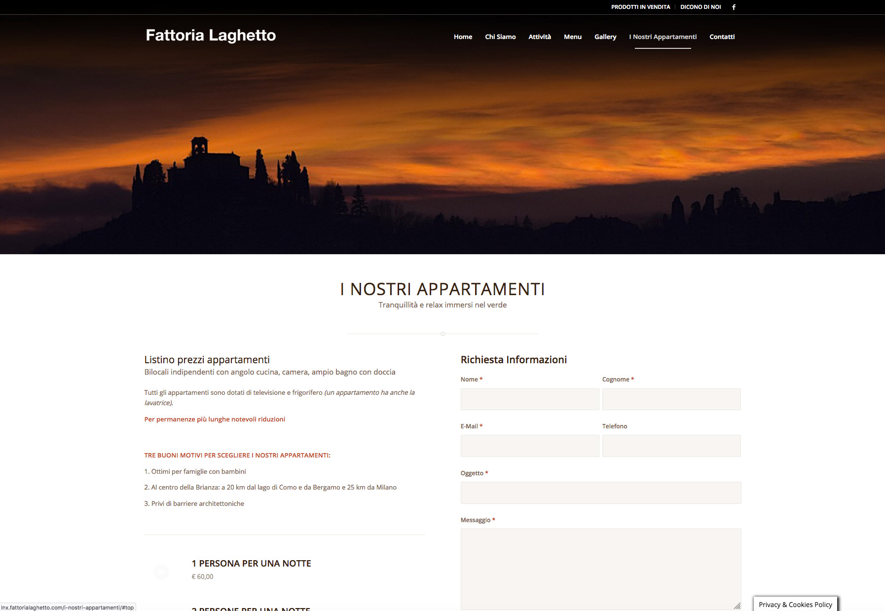 Fattoria Laghetto Web Design