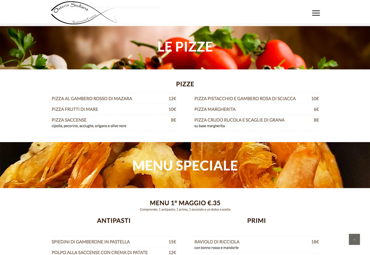 Osteria Siciliana Monza | Menu pizza